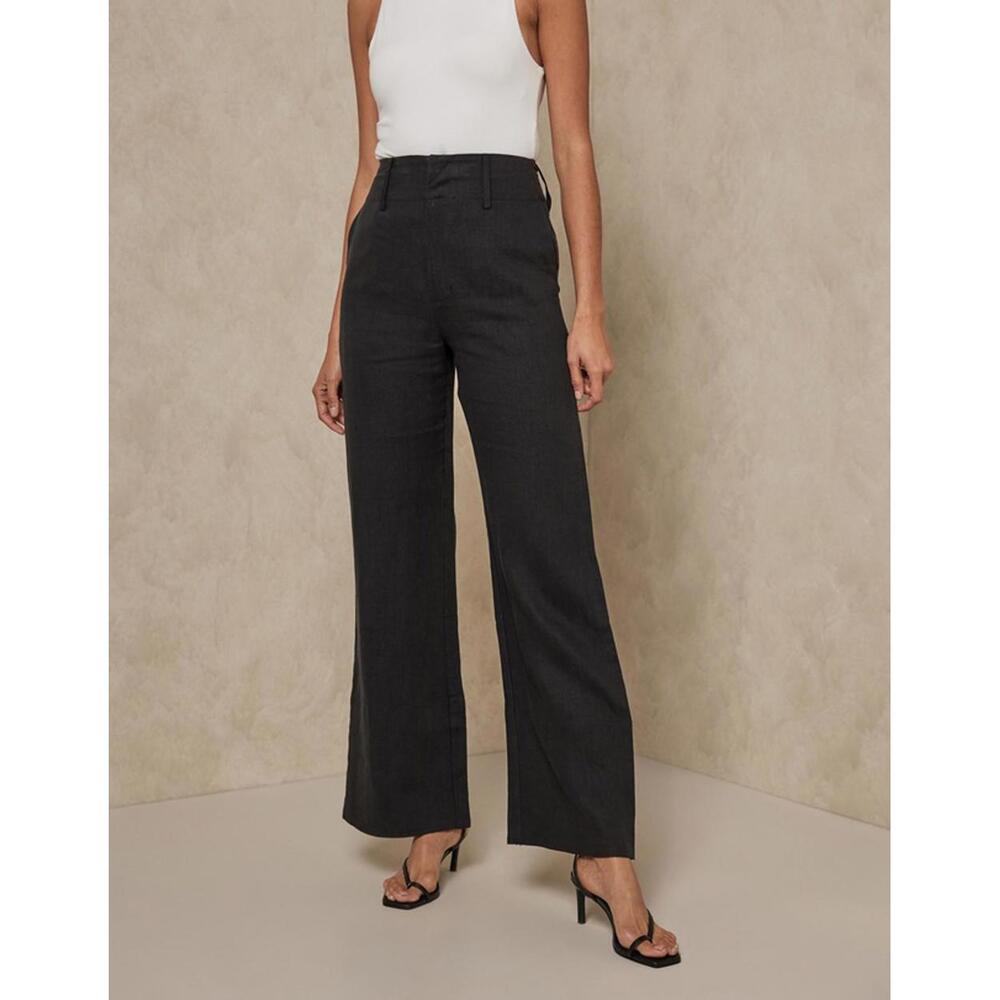 AERE Pleat Front Linen Wide Leg Pants- Size‎ 10